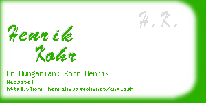 henrik kohr business card